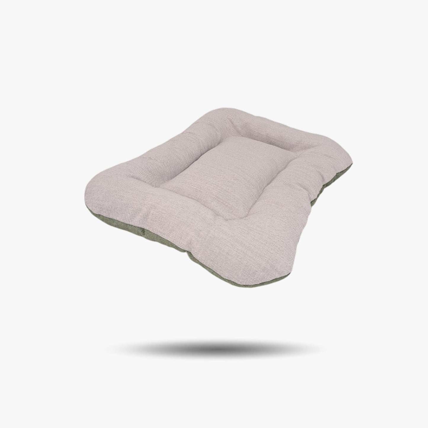 Sustainable reversible pet bed - beige/green