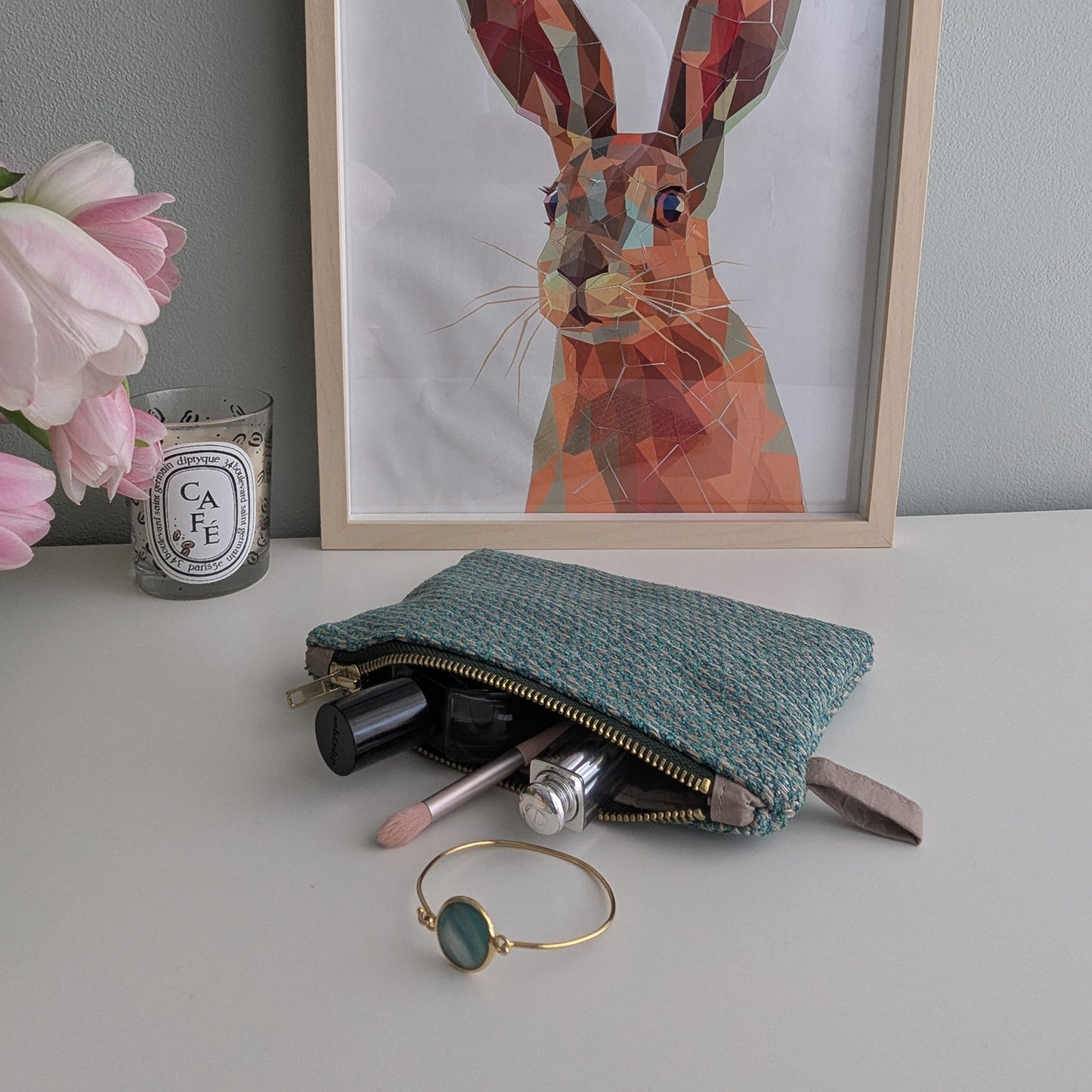 Sustainable Green Medium Cosmetic Bag