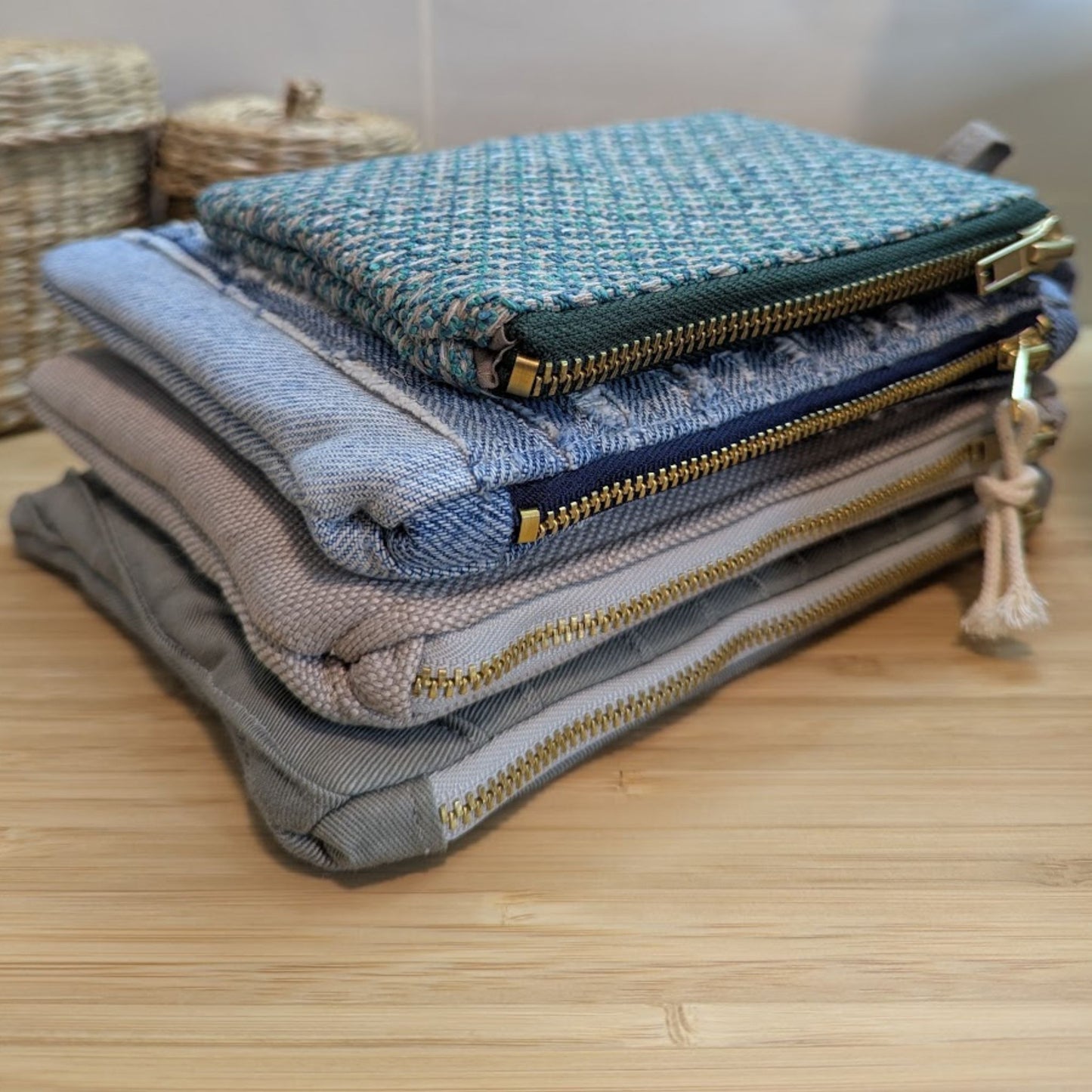 Sustainable Beige Medium Cosmetic Bag
