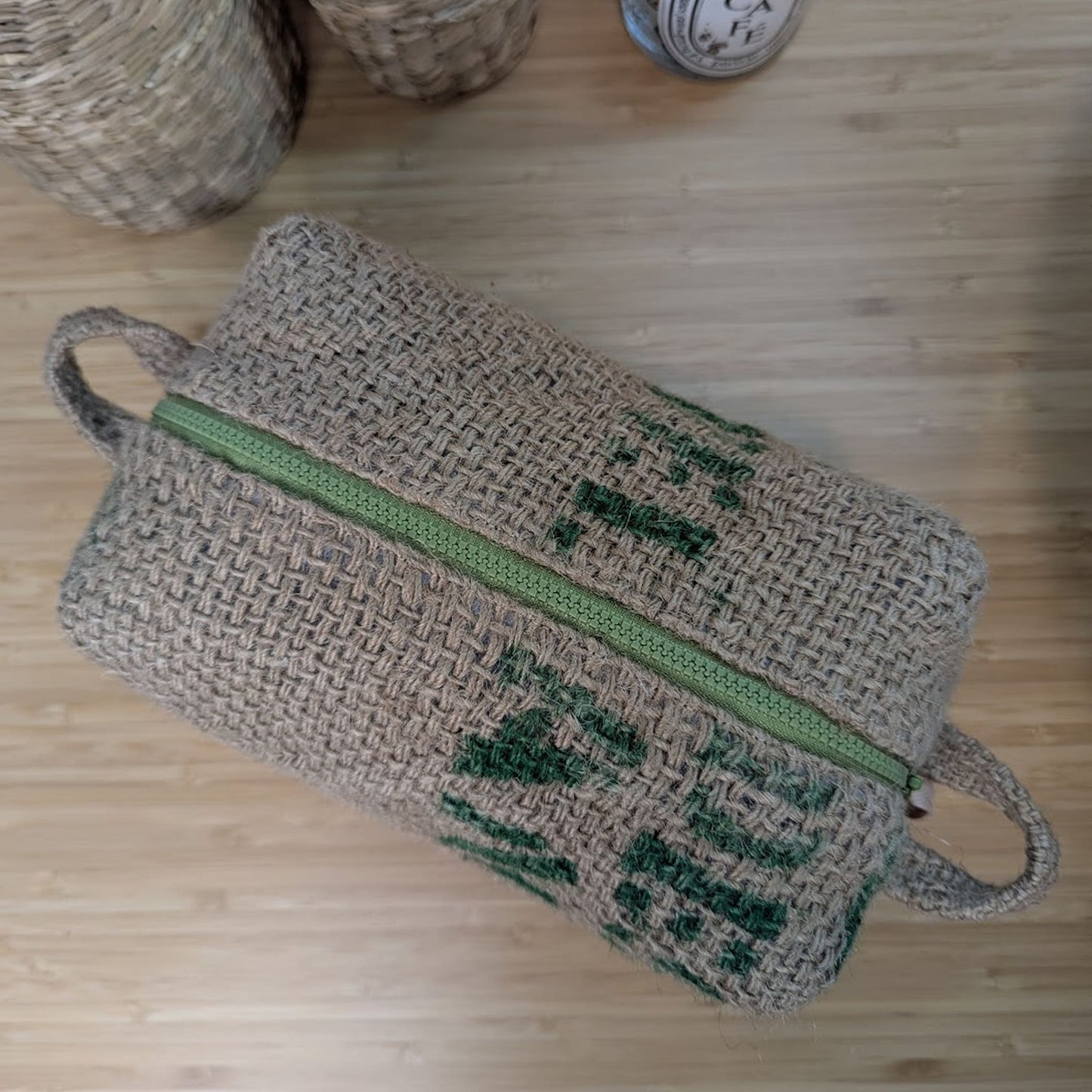 Udržitelná velká kosmetická taška Coffee Lovers - zelená